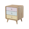 Modern Wooden Nightstand with Colorful Drawers