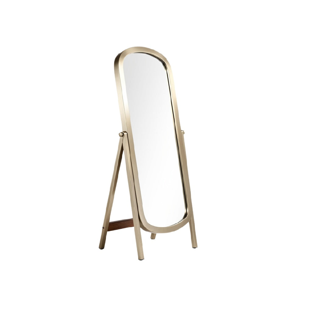 Modern Freestanding Full-Length Mirror with Elegant Gold Frame